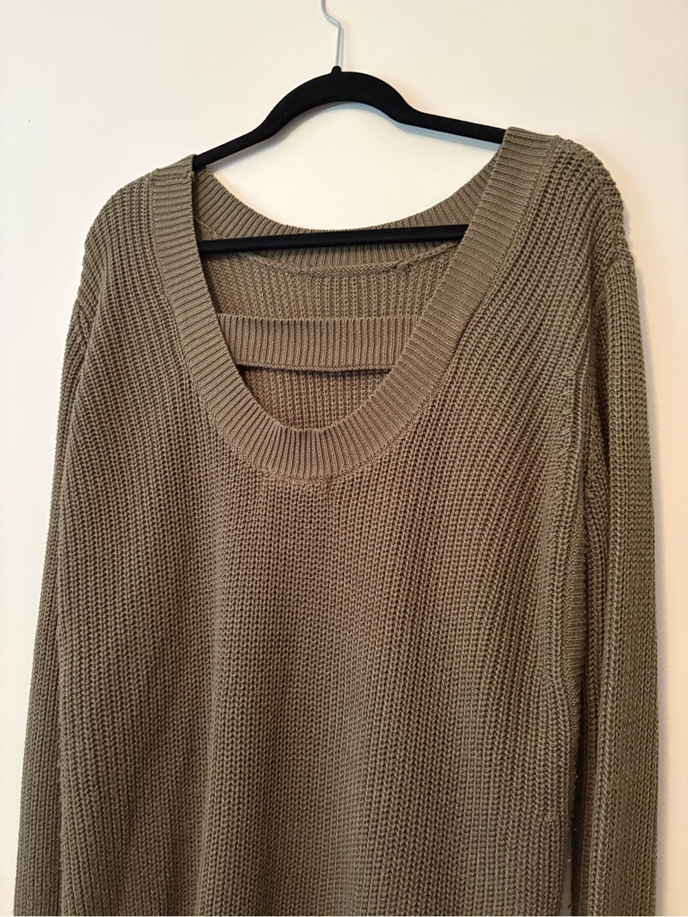 Jack by BB Dakota Green Ribbed High-Low Pullover Sweater Large - Picture 4 of 5